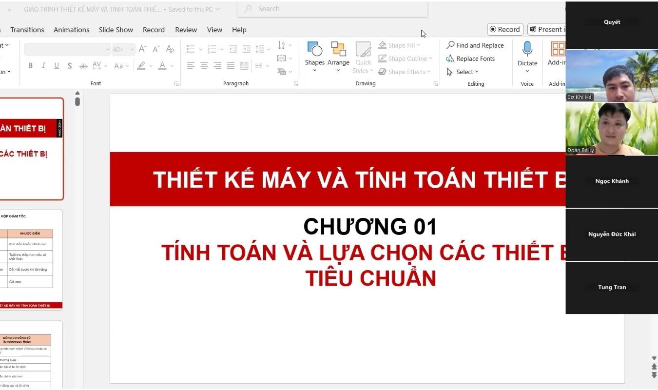Lớp học tự động hoá và thiết kế máy