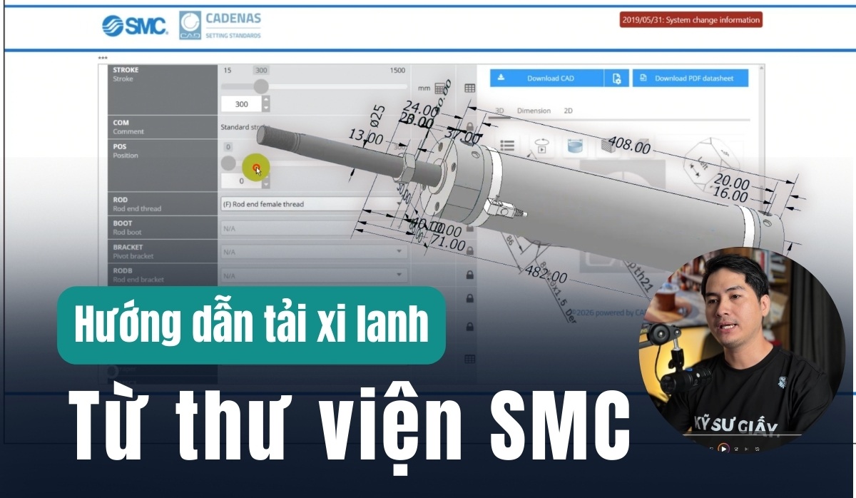 Hướng dẫn tải xi lanh từ thư viện SMC