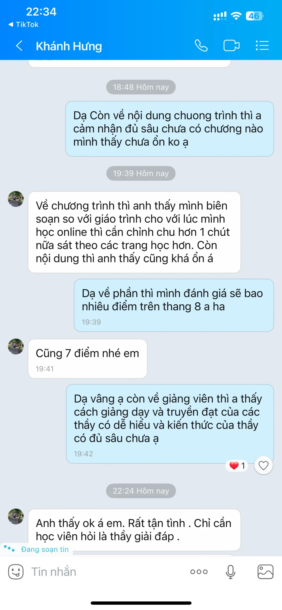 Phản hồi học viên Hùng 2