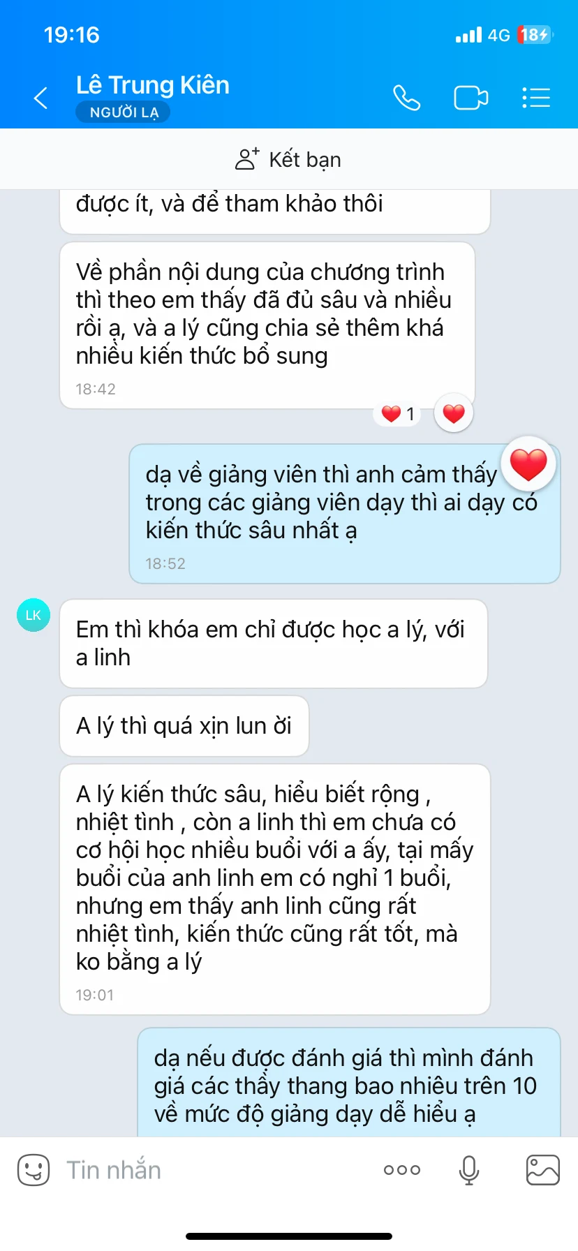 Phản hồi học viên Trung Kiên 2