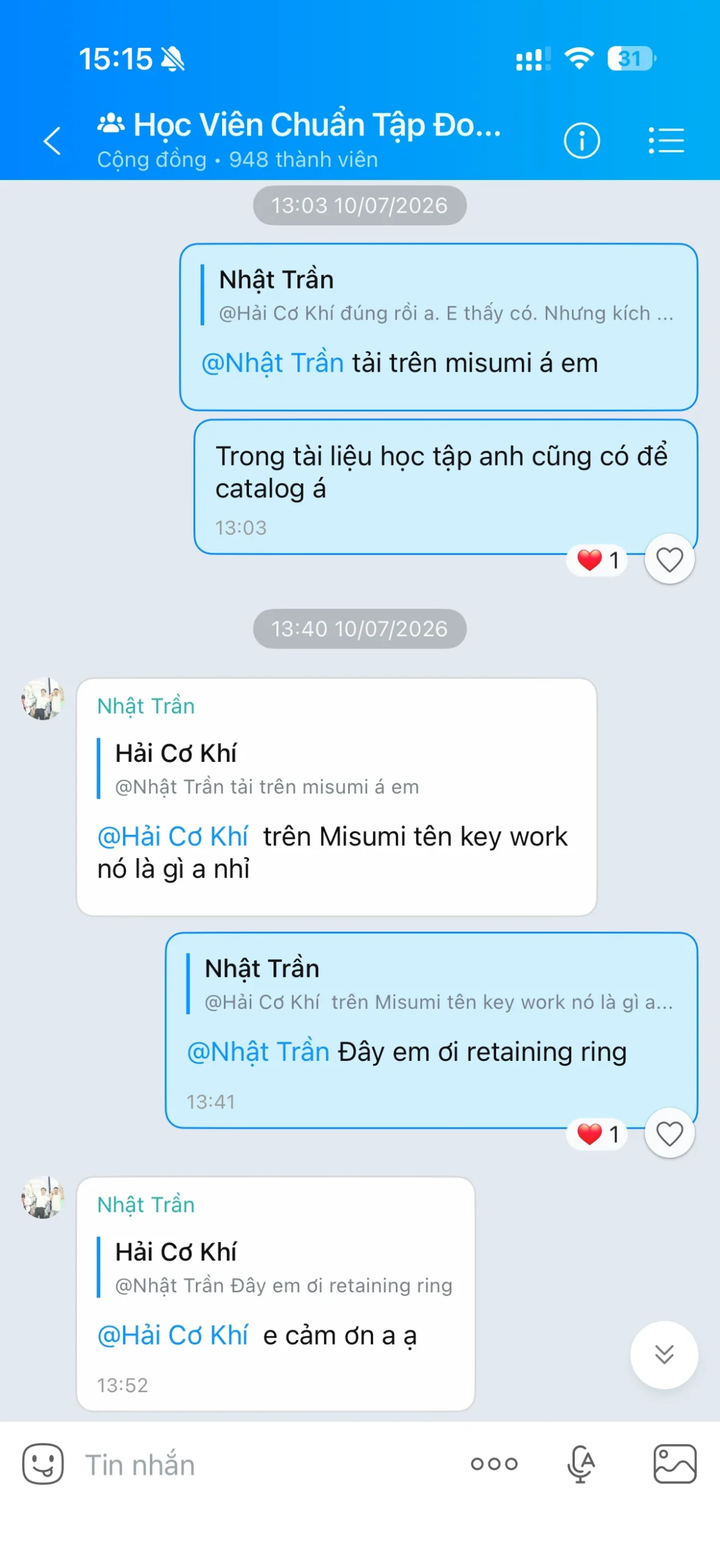 Nhận xét của học viên lớp chuẩn tập đoàn